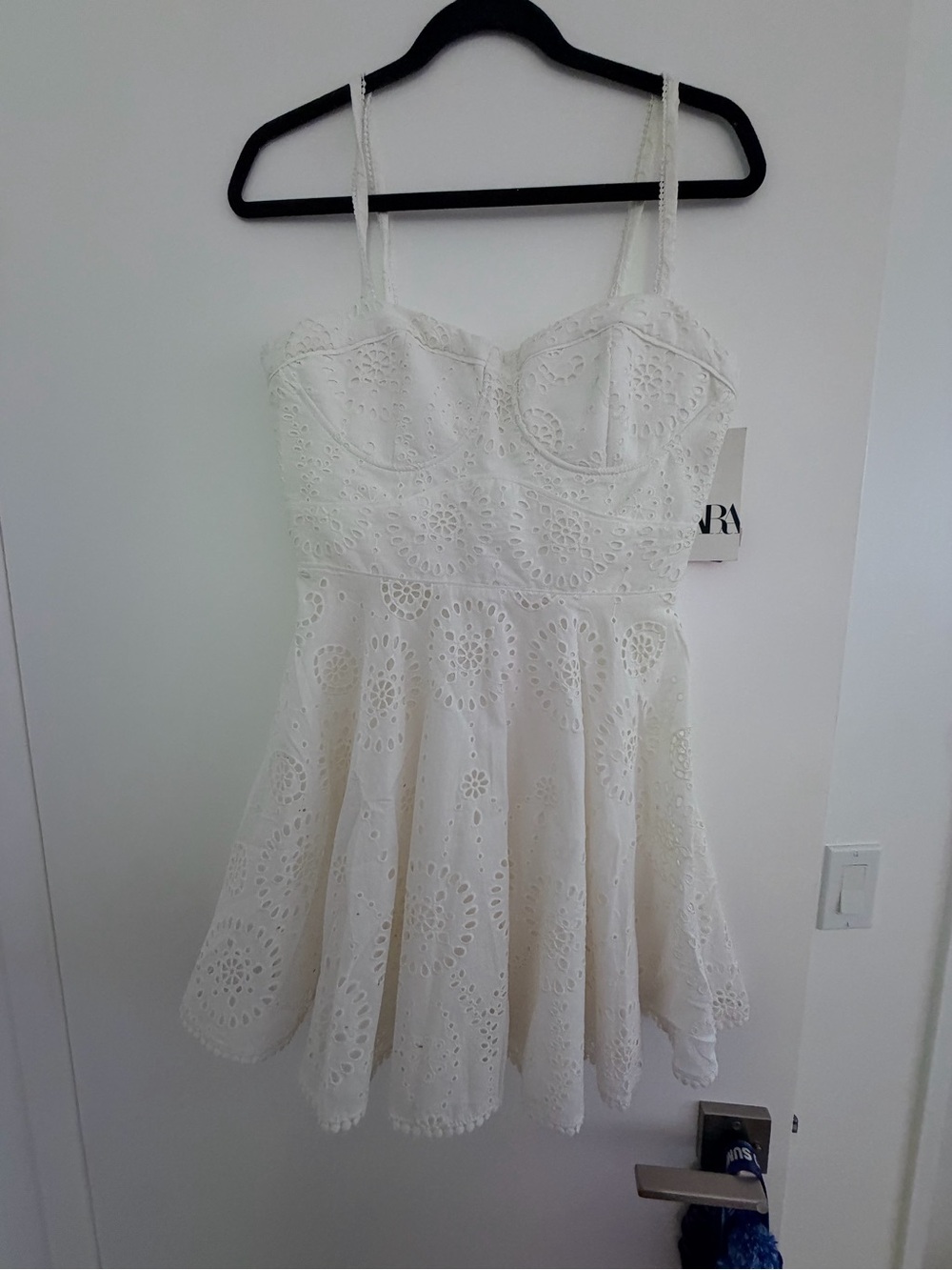 Zara White Eyelet Mini Dress